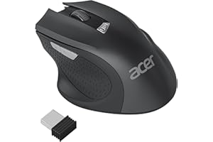 acer Souris sans Fil, Souris Ordinateur Ergonomique, 2.4GHz avec Mini récepteur USB, Souris Optique USB, 6 Boutons Programmables, 1600 PPP, Compatible avec PC/Mac/Laptop/Chromebook
