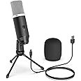 Lavales Condenser Microphone USB Microphone with Tripod for Streaming, Podcast Vocal Recording Gaming Conference Computer Microphone (Silver)