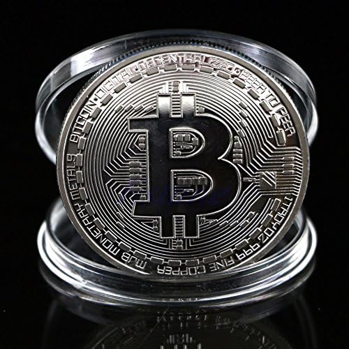 Rexul(TM)1Pc Silver Plated Bitcoin Coin Collectible BTC Coin Art Collection Gift Physical