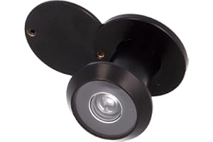 Amig - Judas de Porte en Laiton Noir | Objectif Super Angulaire | Sécurité Maison | Facile à Installer, Noir, Mate, Laiton, Ø 14 mm, Épaisseur Porte 25-42 mm