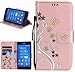 Produktbild Roreikes Sony Xperia Z3 Hülle, Slim Retro Schmetterling und Blume PU Leder Bookstyle Handyhülle Tasche Flip Wallet Case mit Strap Portable Handytasche Anti-Scratch Shell Cash Pouch ID Card Slot Magnetverschluss Etui Soft Silikon Back Cover Folio Schale Schutzhüllen für Sony Xperia Z3 - Rose Gold