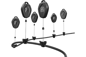 AMVR VR Kabelmanagement, 6 Packungen Einziehbares Deckenriemenscheibensystem Compatible with Quest 3S/3/2/PSVR/PSVR 2/Rift/Rift S/Valve Index/HTC Vive/Vive Pro/HP Reverb G2-Verbindungskabel (schwarz)