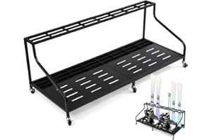 Diegimr Ski Storage Rack for Garage, Snowboard Display Rack with Wheels Indoor & Outdoor Garden Tool Storage Rack Multifunctional Freestanding Ski Holders for Snowboard Ski Organizer Basement Garage