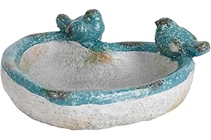 1a-Handelsagentur Vogeltränke mit Vögel 37x39cm Vogelbad Wassertränke Wasserstelle Futterschale