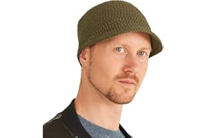 CHARM Hombres Pescador Kufi Gorros - 100% Algodón Cráneo Gorra Croché Quimio Casquillo