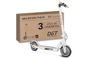 MASCOOTER Patinete Eléctrico Adultos Homologado DGT - Intermitentes & Regeneración de Batería al Frenar - 300W-600W MAX, 20km Autonomía - Frenos Eléctricos y de Disco AER - App Móvil