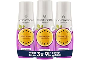 ‎SODASTREAM SodaStream Sirup 3x Maracuja ohne Zucker, 1x Flasche ergibt 9 Liter Fertiggetränk, Sekundenschnell zubereitet und immer frisch, 440 ml