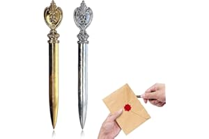 CJQRL 2 Stück Brieföffner, Brieföffner Edel, Brieföffner schwert, Brieföffner personalisiert, Vintage, Geschenk Geschenk für Familie, Freunde und Kollegen, Gold und Silber(1)