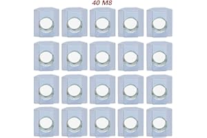 Ziyero 20 Stk verzinkter Kohlenstoffstahl Nut Mutter Track Schiebemuttern M8 T-Schiene Gleitmutter Hohe Härte, für Europäischen Standard Serie, Aluminiumprofil Zubehör, Schlitzbefestigung Usw—Hellblau