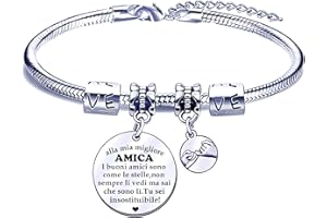 POIUYTRE Regali Natale Amica Braccialetti Sorella Regali Migliore Amica Regalo di Amicizia Bracciale Amica Regalo Sorella Amica Regali Donna Compleanno Regali di Laurea Regalo Amica Speciale Originale