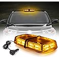 ROUTEKING 36LED Roof Top Strobe Lights, High Visibility Emergency Safety Warning LED Mini Strobe Light bar, Truck Car Vehicle Law Emergency Safety Flashing Strobe Light with Magnetic (Amber)