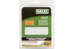 SALKI | Colle termofusible | 25 unités | Utilisation Universelle | 12x195 mm | Blanc