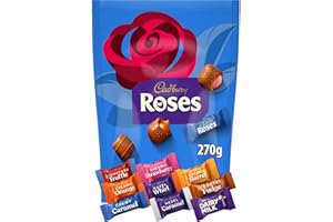 Cadbury Roses Chocolate Pouch, Assorted Miniature Chocolates for Sharing, The Perfect Christmas Treat, 270 g (Pack of 1)