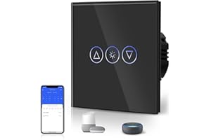 BSEED Smart Dimmer Switch,Glass Touch Panel,LED Lights,Work with Alexa/Smart Life App Control,Neutral Wire Required,WiFi Dimmer 1 Gang 1 Way,86mm Black