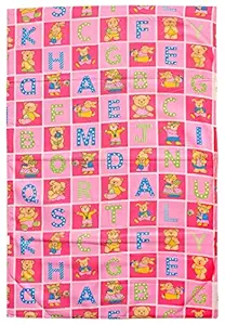 Baby Station Baby Premium Quality Water Proof Bed Protector (Pink Alphabet Print, Small)