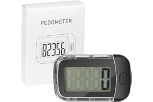 JASFYEE 3D Pedometer for Walking, Simple Digital Step Counter with Removable Clip and Lanyard, Accurate Pedometers for Steps Tracker with Large LCD Display for Men Women Kids Walking Running Hiking Sports