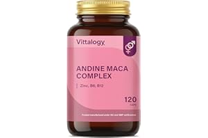 VITTALOGY Andine Maca Complex Maca Andina Pura 4000 Mg con Vitaminas B6, B12 y Zinc para Energía, Vitalidad y Deseo. Raíz de Maca Peruana Vigorizante para Hombre. 120 Cápsulas