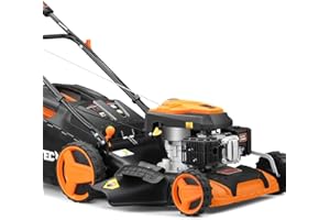 FUXTEC 4in1 Benzinrasenmäher FX-RM5196PRO mit Flexibler Antrieb, 51cm Schnittbreite, 4-Taktmotor, Frontstoßstange, kugelgelagerte Big Wheel Räder, 60L Grasfangkorb