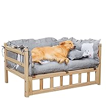 Letto Rialzato Per Cani Veehoo Antimasticazione - Struttura In Alluminio E Rete Textilene, Interni/Esterni, Taglia S (56x43x18 Cm)