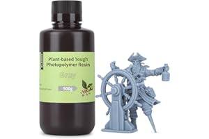 ELEGOO ABS-Like 3D Drucker Resin auf Pflanzlicher Basis mit Extrem Geringem Geruch und Hoher Präzision, 405 nm UV Photopolymerharz, Schnelle Aushärtung Harz für Resin 3D Drucker Grau 500g