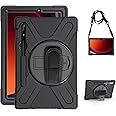 Gerutek for Samsung Galaxy Tab S9/S8/S7/S9 FE 11 Inch Tablet Case Shockproof, Heavy Duty Rugged Case with Pen Holder,360° Stand/Hand&Shoulder Strap Protective Case for Galaxy Tab S9FE/S9/S8/S7,Black