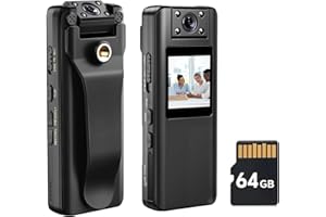 BOBLOV 2023 A22 64 Go Appareil Photo porté sur Le Corps, Appareil Photo Portable Haute définition 1080p pour Les Forces de l'ordre et Les civils, Capture quotidiennement des preuves nettes