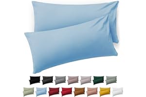 ‎BLUMTAL Blumtal Kissenbezug 40x60 cm - 2er Set Kissenbezüge, Blau, Kopfkissenbezug aus weichem Mikrofaser - waschbare Kissenhülle, Oeko-TEX Zertifiziert - für Kissen 40x60 cm