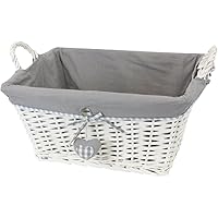 JVL Willow Antique Wash Log Basket With Rope Handles 46 X 57 X 47cm - View #3
