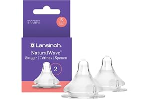 Lansinoh Naturalwave 75150 Flasknappar, Genomskinlig, 2 st