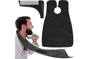 AVRUYPI Grembiule da Barba, con Pettine per Barba, Grembiule Barba Uomo, Telo Barba da Specchio, Raccogli barba da lavandino, Con 2 Ventose, Regalo per Uomini