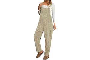 HAOLEI Corduroy Dungarees for Women UK Sale Clearance,Jumpsuits Ladies Loose Fit Winter Suspender Bib Overalls Solid Rompers Wide Leg Trousers Pants Playsuit with Pockets Size 8-16