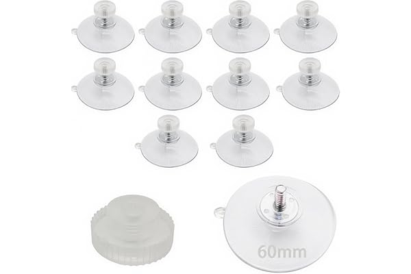 Sugkopp CTRICALVER plast 60 mm diameter med 10 sugkoppar, M5-gänga genomskinliga plastmuttrar, lämpliga för daglig upphängnin