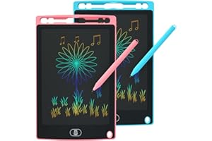 WUXINGMEILI 2 Pack LCD Writing Tablet for Kids, 8.5 Inch Drawing Doodle Board Pad Tablet Scribbler Pad, Portable Learning Educational Toys with Lock, Colourful Drawing Pad for Kids 3-6 Years Old Girl Boy