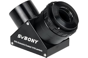 ‎SVBONY Svbony SV223 Diagonal Mirror, 2" 90° Przekątna Gwiazdy z Adapterem 1.25" i Materiałem z Włókna Węglowego, 99% Współczynnik Odbicia Lustro Zenitowe dla Planetarnego Obrazu Głębokiego Nieba