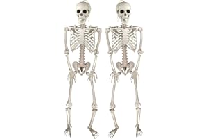 JONAMI Decorazioni di Halloween Scheletri di Halloween Scheletro Realistico Posabile Interni Esterni Accessori Festa - 2 Pezzi 41cm