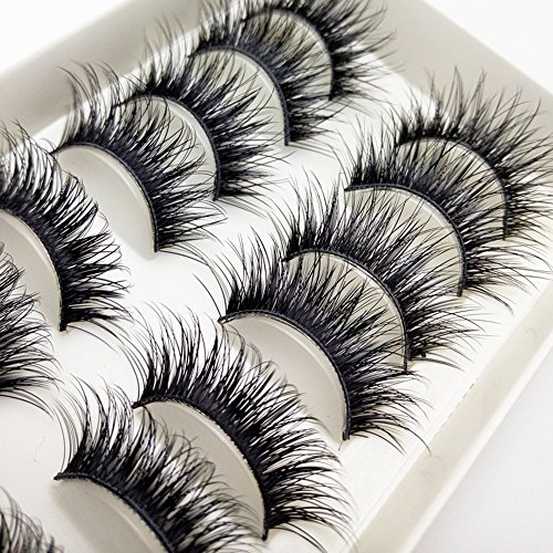Bluelans® 10 Paar Handgemacht Quer Lange Falsche Künstliche Wimpern Natürlich Schwarz Eyelashes Wimpernverlängerung Make-up - 3