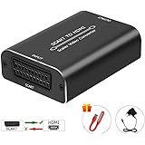 AMANKA Convertisseur Péritel vers HDMI 1080P SCART vers HDMI Adaptateur Vidéo Audio Adaptateur Compatible 720P/1080@60HZ pour