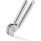 R&ouml;sle Sarımsak Presi 12895 - Paslanmaz &Ccedil;elik 20 cm, Profesyonel Kalitede Zencefil ve Sarımsak Presi, Katlanır S&uuml;zge&ccedil;li, Bulaş