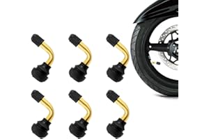 Heanvmyss Valvola Pneumatici Tubeless,6 Pezzi 90 Gradi Valvole per Pneumatici Auto PVR70,Adattatori dello Stelo della Valvola,Valvola Tubeless,Valvola Aria Steli di Estensione per Moto,Scooter