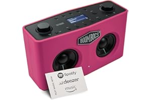 BoomBocs Internet Radio WiFi, Wireless Portable Bluetooth Speaker, Direct Streaming to Spotify, Deezer & Amazon Music - Pink