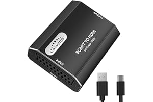 AUKOKIOULA Scart to HDMI Converter, Aluminum Shell Scart HDMI Converter, Full HD 720P/1080P Switch Video Audio Upscale Converter, Scart to HDMI Adapter for TV, HDTV Monitor STB VHS Xbox PS3 Sky Blu-ray DVD Playe