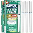 QuitGo Soft-Tip Smokeless Vapor-Less Inhaler | 100% Natural, Nicotine-Free Inhaler for Oral Support Habit Replacement When You Want to Quit Smoking (3 Pack, Fresh Mint)