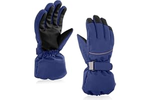 SEYUFN Guanti invernali per bambini, guanti da sci per ragazzi, guanti caldi per ragazze con fodera in pile guanti da sci protettivi impermeabili guanti sportivi da 4 a 14 anni