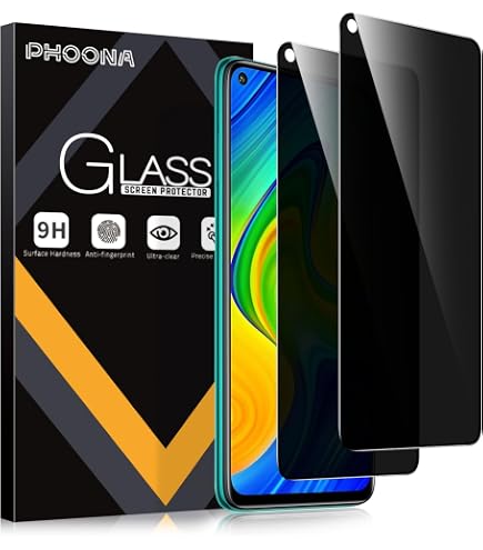 Vauki 2 Pezzi Pellicola Privacy Vetro Temperato Per Xiaomi Redmi Note 9 4G - Anti-Spia, Durezza 9H, Antigraffio E Anti-impronte - 2