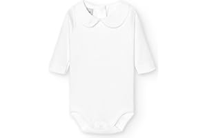 BABIDU Body Neonato a Maniche Lunghe in 100% Cotone, Tutina Neonato Realizzato in Tessuto Morbido, Traspirante e Anallergico per Pelli Sensibili, Body in piqué con Collo a Polo, Abbigliamento Unisex