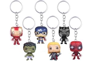 NESLOONP Llavero, 6Pcs Fans Llavero SuperH Llavero Deadpool Colgante Llaveros Spiderm Llavero