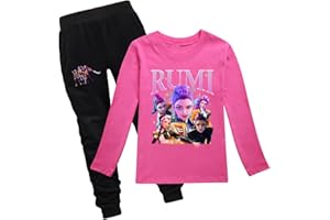 LaoZan KPop Demon Kinder Outfit Set | Langarmshirt + Hose | 12 Farben | 100% Baumwolle | Passend für 100-170cm Jungen & Mädchen