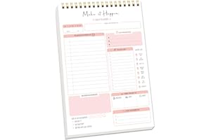 MAMACHU Bloc de Notas de Lista de Tareas A5 con Planificador Diario sin Fecha, 52 Páginas de Productividad y Trabajo con Prioridades