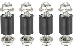 PATIKIL M4 10x10mm Rubber Isolator Mounts, 4 Pcs Rubber Studs Shock Absorber Anti-Vibration Isolation Damping Mounts with Lock Nuts for Motor, Air Compressor, Engines (30mm Height)