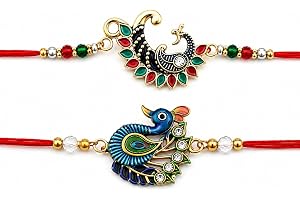 Peacock Design Rakhi Pack of 2